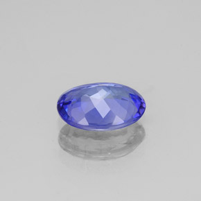 1.26캐럿 천연 바이올렛 블루 탄자나이트, 타원형 컷, 8.1×6.2 mm, VS