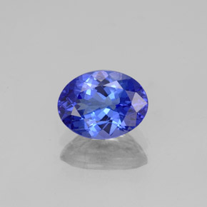 1.45캐럿 천연 바이올렛 블루 탄자나이트, 타원형 컷, 8.1×6.1 mm, VVS
