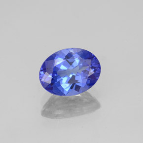1.45캐럿 천연 바이올렛 블루 탄자나이트, 타원형 컷, 8.1×6.1 mm, VVS