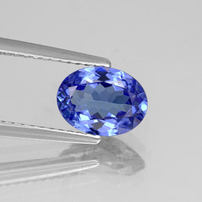 1.38캐럿 천연 바이올렛 블루 탄자나이트, 타원형 컷, 8.2×6.2 mm, VVS-VS