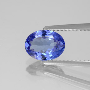 1.38캐럿 천연 바이올렛 블루 탄자나이트, 타원형 컷, 8.2×6.2 mm, VVS-VS