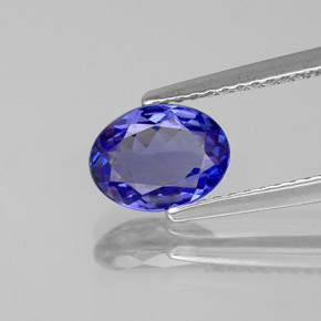 1.13캐럿 천연 바이올렛 블루 탄자나이트, 타원형 컷, 7.9×6 mm, VVS