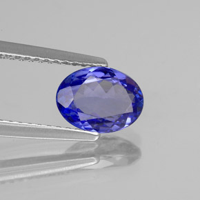 1.13캐럿 천연 바이올렛 블루 탄자나이트, 타원형 컷, 7.9×6 mm, VVS