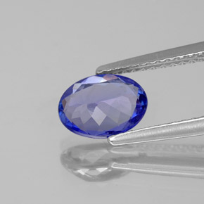 1.13캐럿 천연 바이올렛 블루 탄자나이트, 타원형 컷, 7.9×6 mm, VVS