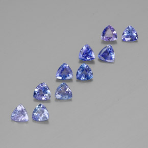 캐럿 천연 바이올렛 블루 탄자나이트 보석, 트릴리언, 4.6×4.5 mm, VS