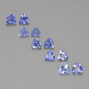 캐럿 천연 바이올렛 블루 탄자나이트 보석, 트릴리언, 4.9×4.8 mm, VS