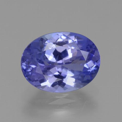1.89캐럿 천연 강렬한 바이올렛 블루 탄자나이트, 타원형 컷, 9×6.8 mm, VVS-VS