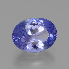 1.89캐럿 천연 강렬한 바이올렛 블루 탄자나이트, 타원형 컷, 9×6.8 mm, VVS-VS