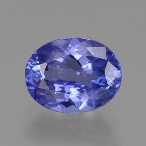 2.08캐럿 천연 강렬한 바이올렛 블루 탄자나이트, 타원형 컷, 9×7 mm, VS
