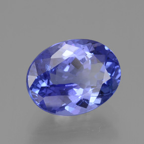 2.08캐럿 천연 강렬한 바이올렛 블루 탄자나이트, 타원형 컷, 9×7 mm, VS