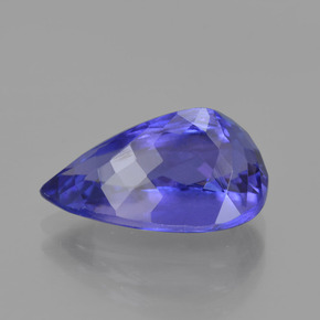 6.93캐럿 천연 강렬한 바이올렛 블루 탄자나이트, 배 모양, 14.7×9.2 mm, IF