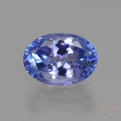 3.22캐럿 천연 딥 퍼플 블루 탄자나이트, 타원형 컷, 10.7×7.6 mm, VVS