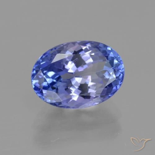 3.22캐럿 천연 딥 퍼플 블루 탄자나이트, 타원형 컷, 10.7×7.6 mm, VVS