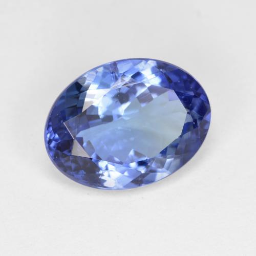 3.96캐럿 천연 파스텔 블루 탄자나이트, 타원형 컷, 11.7×8.8 mm, VS-SI