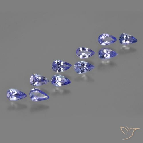 2.09캐럿 천연 강렬한 바이올렛 블루 탄자나이트 보석, 배 모양, 5.1×3.1 mm, VS