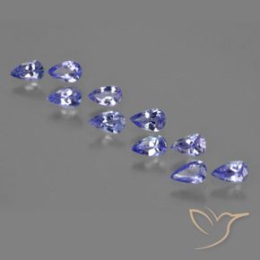 2.09캐럿 천연 강렬한 바이올렛 블루 탄자나이트 보석, 배 모양, 5.1×3.1 mm, VS