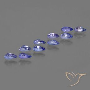 2.09캐럿 천연 강렬한 바이올렛 블루 탄자나이트 보석, 배 모양, 5.1×3.1 mm, VS