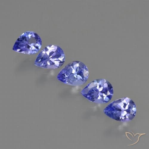 1.53캐럿 천연 강렬한 바이올렛 블루 탄자나이트 보석, 배 모양, 5×3.9 mm, VS