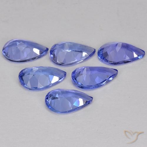 2.43캐럿 천연 강렬한 바이올렛 블루 탄자나이트 보석, 배 모양, 6.1×4.1 mm, VVS-VS