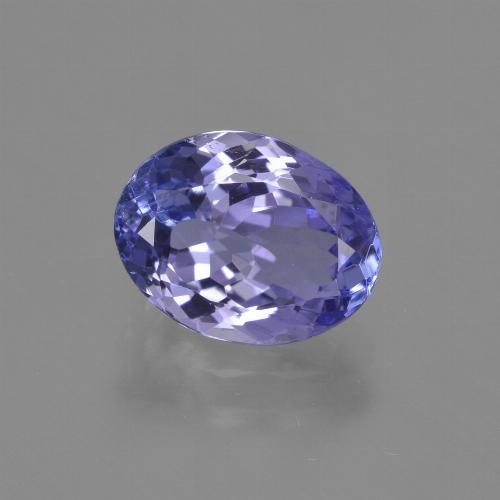 2.43캐럿 천연 강렬한 바이올렛 블루 탄자나이트, 타원형 컷, 9.5×7.3 mm, VS