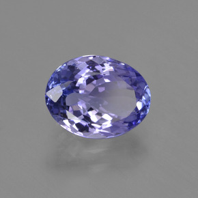 2.43캐럿 천연 강렬한 바이올렛 블루 탄자나이트, 타원형 컷, 9.5×7.3 mm, VS