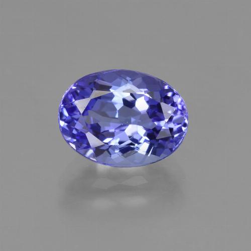 2.22캐럿 천연 강렬한 바이올렛 블루 탄자나이트, 타원형 컷, 9.3×6.9 mm, VVS