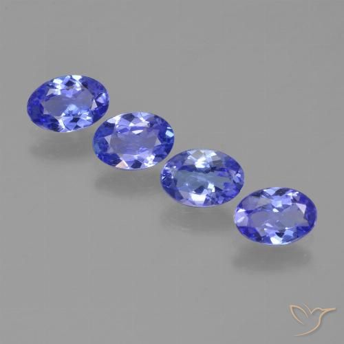 2.08캐럿 천연 바이올렛 블루 탄자나이트 보석, 타원형 컷, 6.2×4.3 mm, VVS-VS