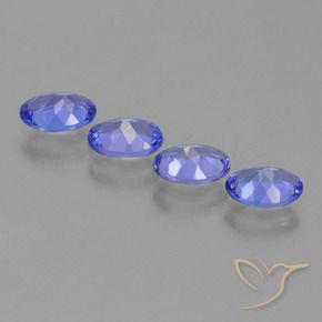 2.08캐럿 천연 바이올렛 블루 탄자나이트 보석, 타원형 컷, 6.2×4.3 mm, VVS-VS