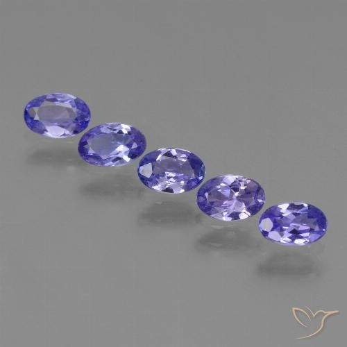 1.69캐럿 천연 강렬한 바이올렛 블루 탄자나이트 보석, 타원형 컷, 5.6×3.7 mm, VVS-VS