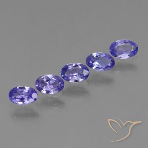 1.69캐럿 천연 강렬한 바이올렛 블루 탄자나이트 보석, 타원형 컷, 5.6×3.7 mm, VVS-VS
