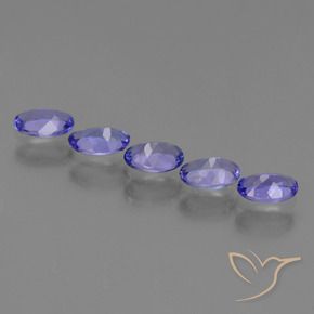 1.69캐럿 천연 강렬한 바이올렛 블루 탄자나이트 보석, 타원형 컷, 5.6×3.7 mm, VVS-VS