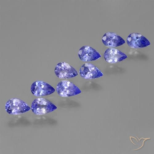 3.77캐럿 천연 강렬한 바이올렛 블루 탄자나이트 보석, 배 모양, 5.8×3.9 mm, VS