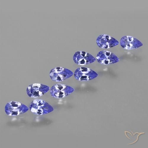 2.20캐럿 천연 강렬한 바이올렛 블루 탄자나이트 보석, 배 모양, 5×3.1 mm, VS
