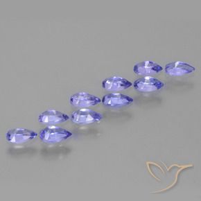 2.20캐럿 천연 강렬한 바이올렛 블루 탄자나이트 보석, 배 모양, 5×3.1 mm, VS