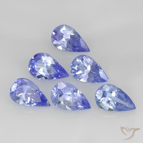 1.35캐럿 천연 강렬한 바이올렛 블루 탄자나이트 보석, 배 모양, 5×3.1 mm, VS