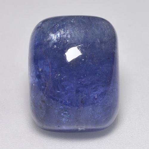 18.34캐럿 천연 미디엄 네이비 블루 탄자나이트, 쿠션 컷, 15.8×12.2 mm, 투명한