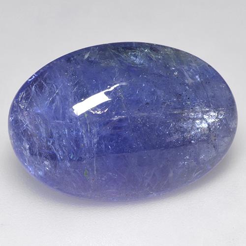 18.74캐럿 천연 강렬한 바이올렛 블루 탄자나이트, 타원형 컷, 22.9×15.8 mm, 투명한