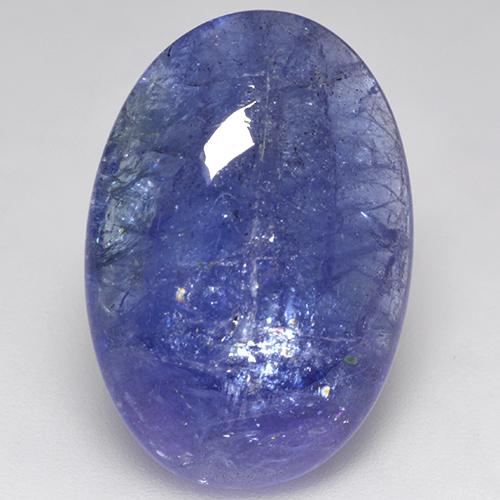 18.74캐럿 천연 강렬한 바이올렛 블루 탄자나이트, 타원형 컷, 22.9×15.8 mm, 투명한