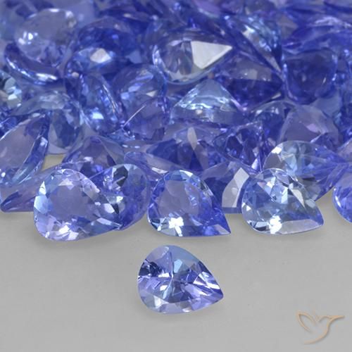0.30ct 자연스러운 미디엄 블루 탄자나이트, 배 모양, VVS-VS
