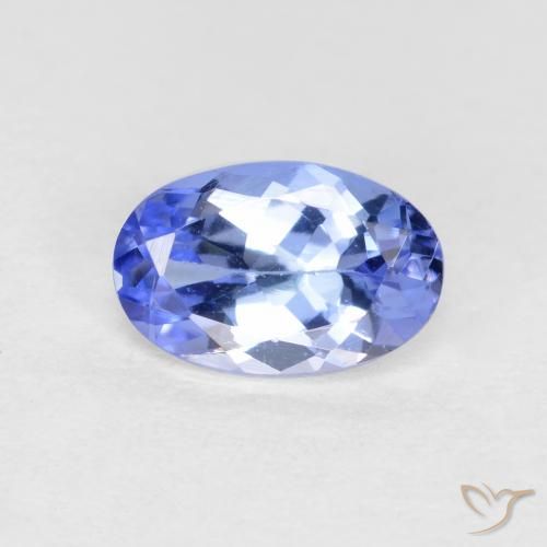 0.51캐럿 천연 파스텔 블루 탄자나이트, 타원형 컷, 6.2×4 mm, VS