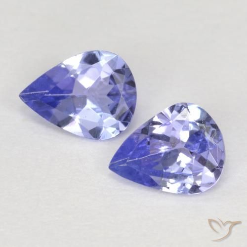 0.56캐럿 천연 강렬한 바이올렛 블루 탄자나이트 보석, 배 모양, 5.2×4.1 mm, VVS-VS