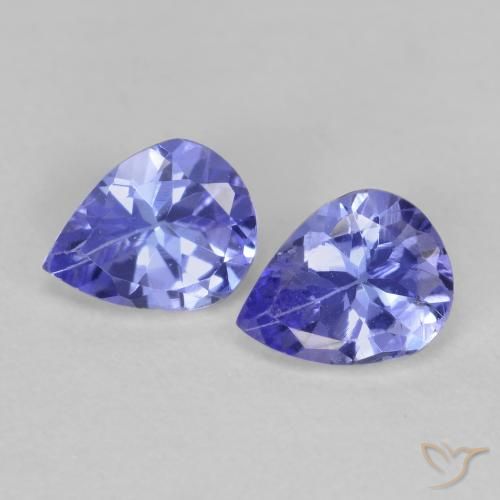 0.63캐럿 천연 딥 블루 탄자나이트 보석, 배 모양, 5.1×4 mm, VS