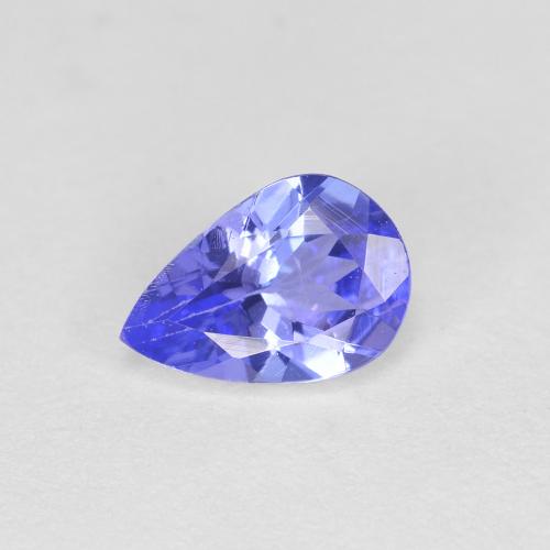 0.45캐럿 천연 일렉트릭 블루 탄자나이트, 배 모양, 6.1×4.2 mm, VS
