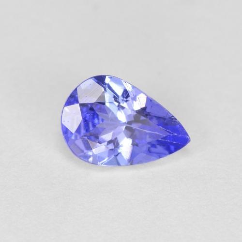 0.45캐럿 천연 일렉트릭 블루 탄자나이트, 배 모양, 6.1×4.2 mm, VS