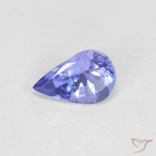 0.42ct 자연스러운 강렬한 바이올렛 블루 탄자나이트, 배 모양, VVS-VS