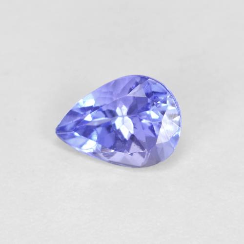 0.45캐럿 천연 강렬한 바이올렛 블루 탄자나이트, 배 모양, 5.8×4.1 mm, VVS-VS