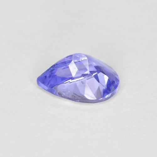 0.45캐럿 천연 강렬한 바이올렛 블루 탄자나이트, 배 모양, 5.8×4.1 mm, VVS-VS