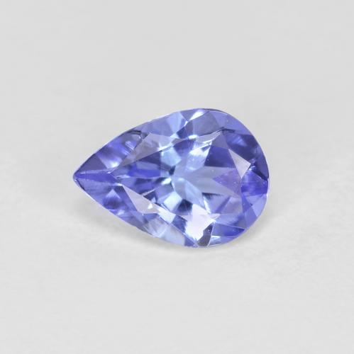 0.43캐럿 천연 강렬한 바이올렛 블루 탄자나이트, 배 모양, 6×4.3 mm, VVS-VS