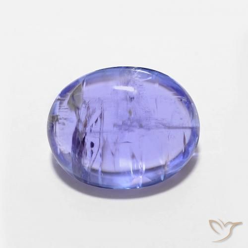 3.38ct 자연스러운 강렬한 바이올렛 블루 탄자나이트, 타원형, 투명한