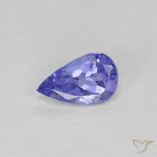 0.37ct 자연스러운 강렬한 바이올렛 블루 탄자나이트, 배 모양, VS
